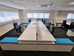 big office fitout completed with desks and chairs in london