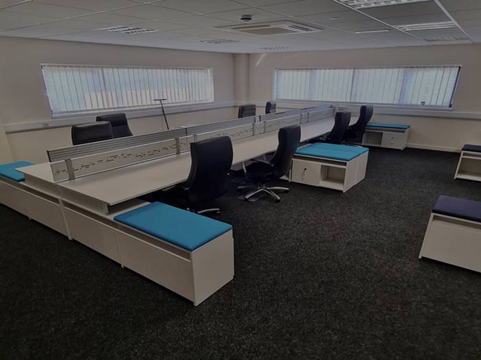 Completed in Cornwall of office installation of office furniture.